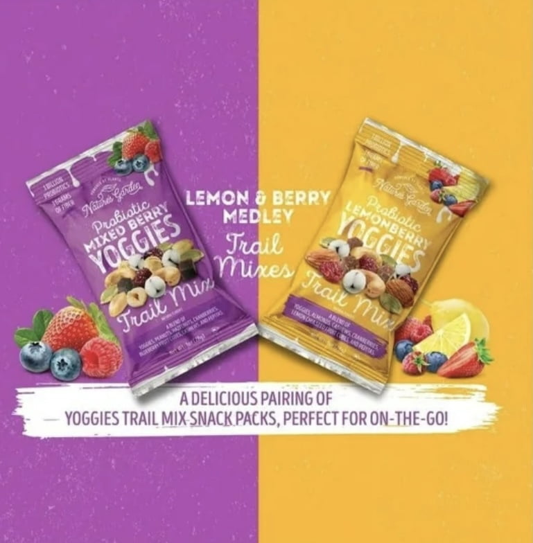 Nature’s Garden Probiotic Yoggies Trail Mix, Variety Pack, 1 oz, 24 ct