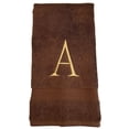 thumbnail image 4 of Brown Initial Hand Towel for Bathroom - Monogrammed Luxury Hotel Quality Decorative Towel - GOTS Organic Certified - Set of 2 Beige Letter E, 4 of 7