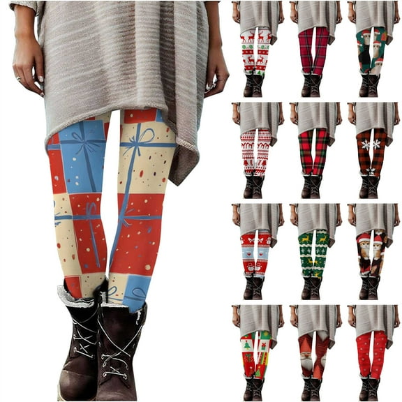 QIUOMBBP High Waisted Leggings for Women Gym Tummy Control Butt Lifting Yoga Pants High Waisted Full Length Tights Christmas Gifts, Black, M