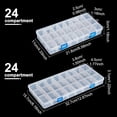 thumbnail image 2 of 4 Pack 24 Grids Plastic Storage Box Jewellery Boxes with Adjustable Dividers Hook Design Large Clear Plastic Bead Earring Storage Container(2 Mixed Size), 2 of 8