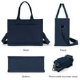 thumbnail image 2 of Gocvo Canvas Tote Bag for Women, Large Multi-Pocket Shoulder Handbag, Crossbody Messenger Bag, Dark Blue, 2 of 6