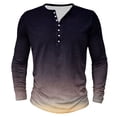 thumbnail image 2 of Men's Printing Button Casual Long Sleeve Round-Neck Blouses Shirts RXIRUCGD Gris Foncé, Taille: m, 2 of 4