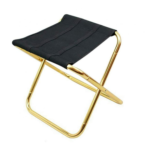 Folding Camping Stool - Outdoor Portable Chairs Lightweight and Compact, Collapsible Stool Seat for Adults Hiking and Walking, Gold