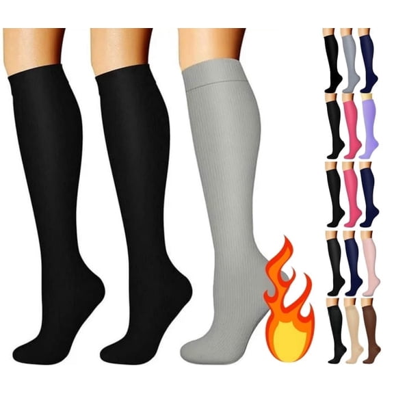 ATENAR 3PC Womens Socks,Compression Socks for Women,Shaping,Breathable,Soft,Moisture Wicking,Army Green,L/XL