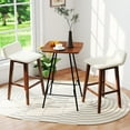 thumbnail image 4 of Gymax 2PCS 29'' Upholstered Barstools w/ Low Back Footrest & Wood Legs for Kitchen, 4 of 10