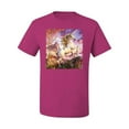 thumbnail image 2 of Unicorn Fanstasy Rainbow Castle Men's Graphic T-Shirt, Fuschia, Medium, 2 of 3