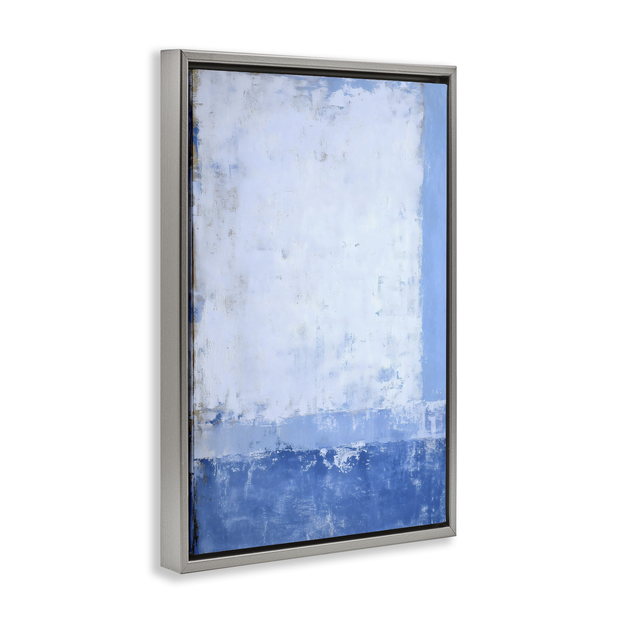 Stupell Industries Blue & White Abstract Gray Framed Floater Canvas Wall Art, design by Gina Kelly