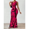 thumbnail image 4 of Women's Sleeveless Floral Print Maxi Dress,Bodycon with V-Neck, backless dress Casual Wear Spaghetti Strap Womenswear dress, 4 of 6