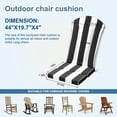 thumbnail image 3 of Adirondack Chair Cushion Thin Waterproof Anti-Slip with Straps, Weather-Resistant Indoor Outdoor Patio Seat Pad,Black and white stripes,1PCS, 3 of 7