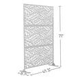 thumbnail image 5 of Neutypechic Decorative Privacy Screen Outdoor Divider with Stand Metal Corten Steel 75" x 48" x 16" White, 5 of 5