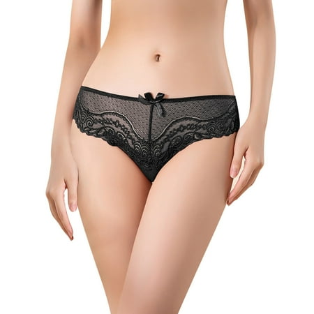 

Womens Panties Briefs Low Waist Panties Girls Breathable Sexy Mesh Lace Trim Panties Lingerie For Women