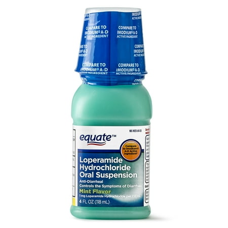 Equate Anti-Diarrheal Loperamide Hydrochloride Mint Suspension, 1 mg, 4 Oz