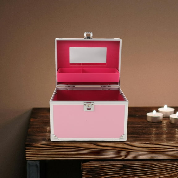 WRISTBIQUE Large Capacity Aluminum Tool Box Smooth Opening Portable Metal Tool Case for Storage