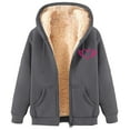 thumbnail image 2 of Xdegoge Cute Fleece Jacket Women Sherpa Lined Thermal Winter Fashion Clothes Cold Weather Comfy Plus Size Heart Graphic Hoodies Fuzzy Warm Cozy Long Sleeve Hooded Full Zip Coats with Pockets, 2 of 4