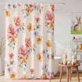 thumbnail image 6 of Shower Curtain Watercolor Spring Floral Shower Curtains for Bathroom Decor, Waterproof Polyester Shower Curtain Set with Hooks, Standard Size 72" x 72" Flowers Petals, 6 of 9