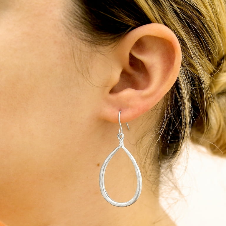 Bella Uno Women s Recycled Teardrop Earrings in Recycled Metal