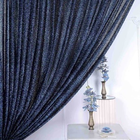 Efavormart 20FT x 10FT Navy Blue Metallic Shiny Spandex Glittering Backdrop Panel for Photo Booth Parties Sparkly Background Photography Decoration Glitter Curtains Drapes