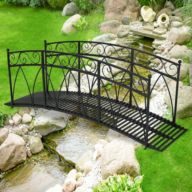 Kinbor Outdoor Metal Garden Bridge 8 Ft Decorative Iron Garden Arch