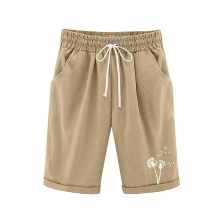 Tiijoy Little Girls Dandelion Casual Active Shorts Elastic Waistband Knee-Length Shorts