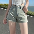 thumbnail image 5 of Npasoilc Denim Shorts for Women Trendy Button High Waisted Mini Shorts Lightweight Comfy Shorts Casual Loose Jean SHorts, 5 of 7