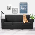 thumbnail image 2 of Latest Checkered 4 Pieces Couch Covers for 3 Cushion Couch Extra Large High Stretch Thickened Sofa Cover for Dogs Pets Anti Slip Furniture Protector Sofa Slipcovers (X Large, Black Checkered), 2 of 7