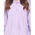 thumbnail image 4 of Casual Nights Women's Button Front Jacquard Terry Fleece Sleep Bed Jacket Top with Pockets, 4 of 5