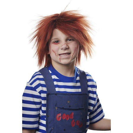 Evil Killer Doll Boys Child Chucky Costume Red Messy Wig