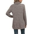 thumbnail image 3 of SHIBEVER Women Long Sleeve Tops Casual Turtleneck Thin Sweater Fashion Side Split Tunic Light Gray Plain Pullover Clothes, 3 of 10