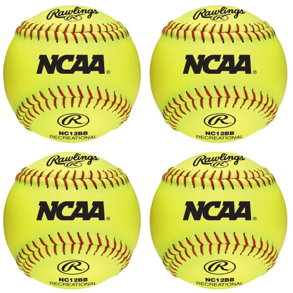 Rawlings NCAA Recreational Fastpitch Softballs, 12 inch, 4 Count -  Walmart.com