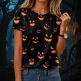 thumbnail image 2 of NOLDARES Halloween Shirts for Women Funny Halloween Ghost Tshirts Fall Spooky Pumpkin Gift Top(Black,XL), 2 of 9