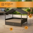 thumbnail image 6 of Huntley Pet Rattan Wicker Indoor Outdoor Cabana Raised Pet Bed with Canopy, Weather Proof Cushion Cover, 6 of 7