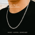 thumbnail image 3 of 925 Sterling Silver 5MM Figaro Link Chain Necklaces, Solid 925 Italy, Next Level Jewelry, 3 of 9