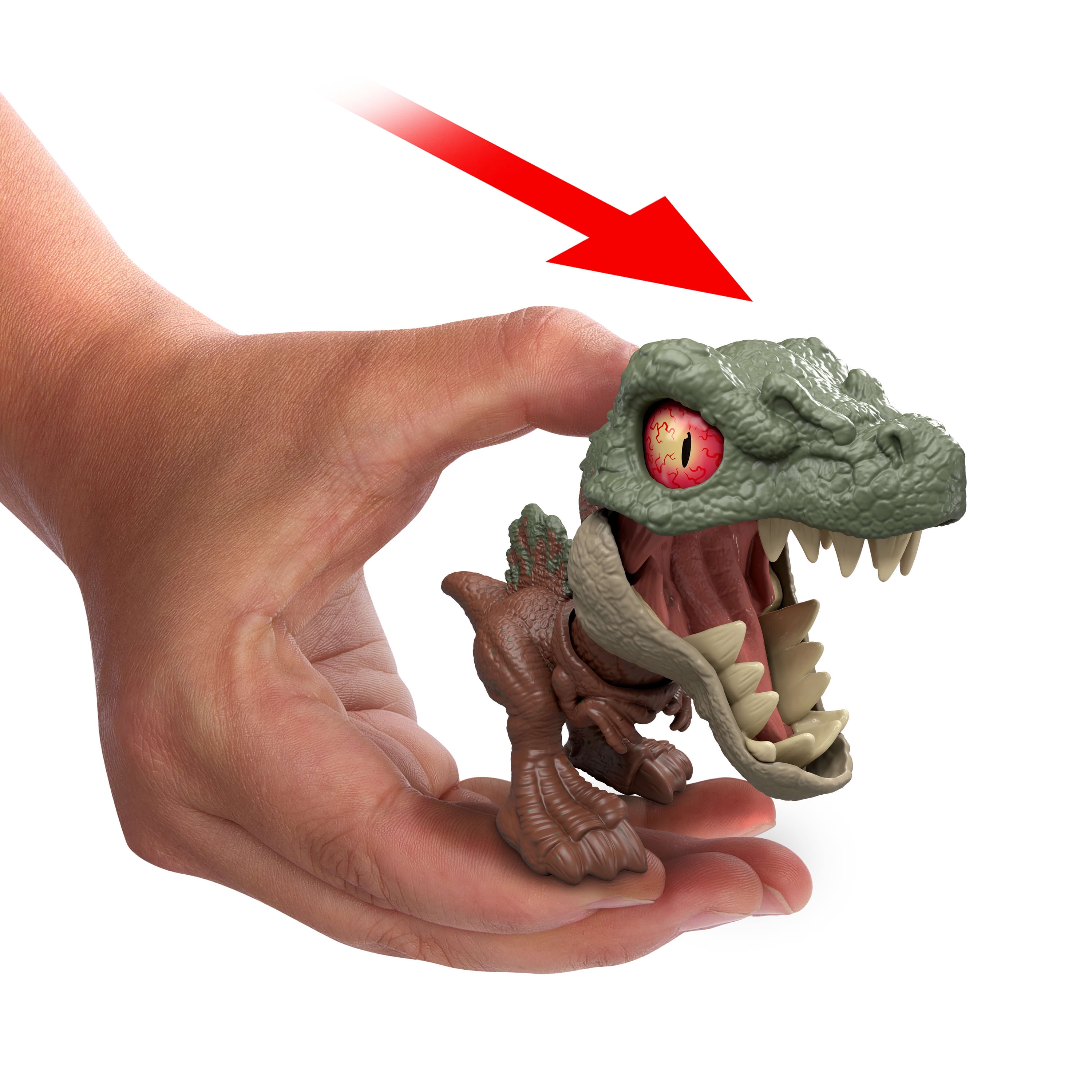 Jurassic World Mighty Little Biters Dinosaur Toy with Bite Action, Eye Change