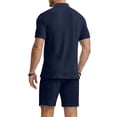thumbnail image 4 of Clossjun Summer Beach Outfits 2 Piece Short Sleeve Shirts for Male Shorts Vacation Outfits Sets for Men, 4 of 6