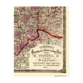 thumbnail image 2 of Historic State Map - Indiana - Cram 1875 - Vintage Wall Art, 2 of 4