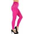 thumbnail image 3 of ToBeInStyle Women's Polka Dot Ankle Long Leggings - Hot Pink w/Black Polka Dot - One Size, 3 of 7