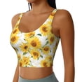 thumbnail image 2 of Daiia Artistic Marble Pattern Sunflower Printed Women's Sports Bra, Breathable Activewear Bra with U-Back Design and Removable Pads, Comfortable and Supportive for Yoga, Workout-X-Large, 2 of 8