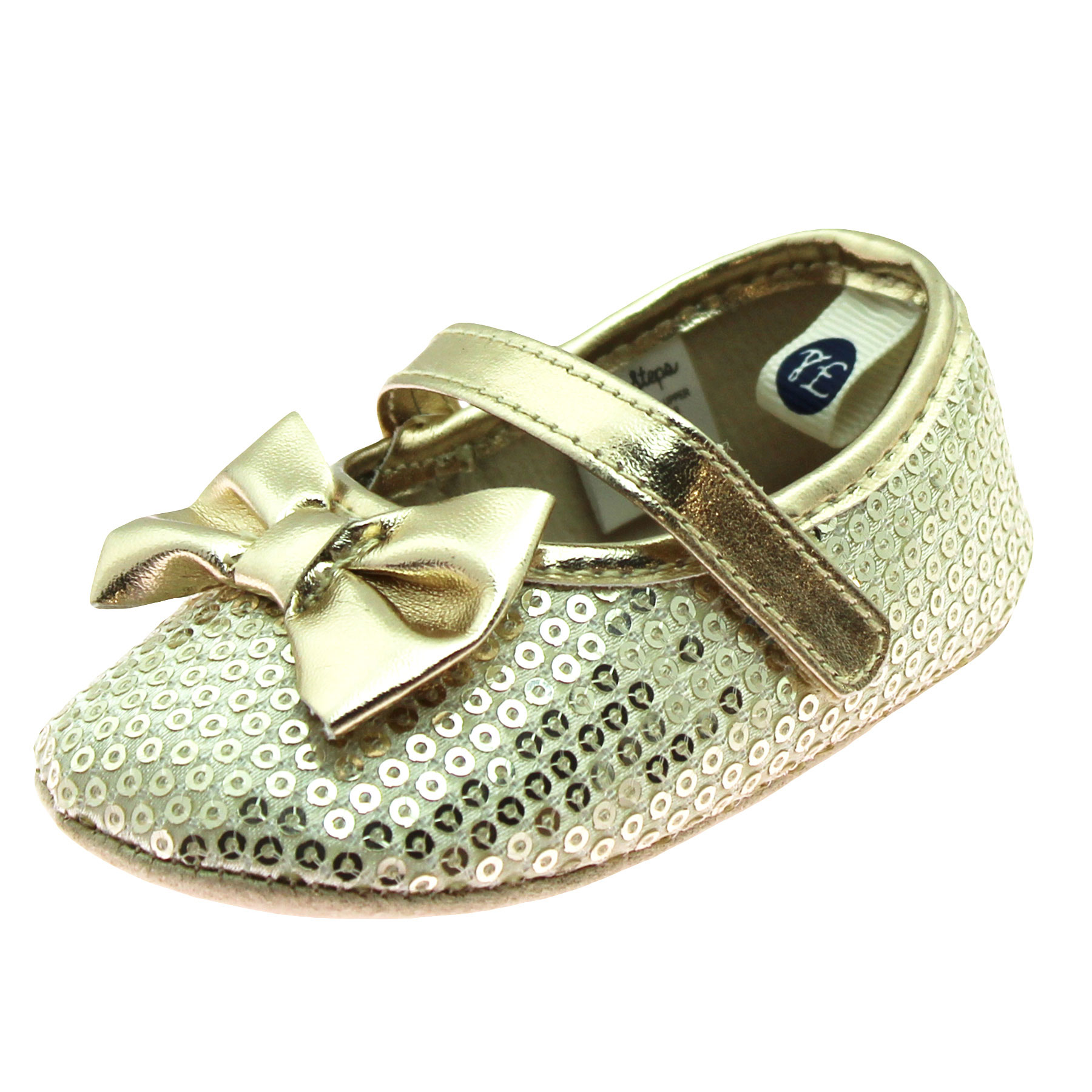 gold sequin baby shoes