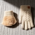 thumbnail image 5 of CYSFASHION Gloves for Women Cozy Hand Warmer Thermal Fall Fashion Faux Fur Fleece Mens Mittens Beige, 5 of 7