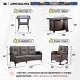 thumbnail image 2 of Gymojoy 5-Piece Brown Wicker Patio Furniture Set with Fire Pit Table, All Weather Patio Conversation Set Outdoor Sofa with Rocking Chair & Side Table, Gray, 2 of 10
