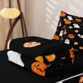thumbnail image 5 of Erosebridal Halloween Pumpkin Zipper Queen Comforter Set with Fitted Sheet and 2 Pillowcases, Cute Candy Zipper Bedding Set for Boys Girls, Black Orange White, Black Reversible, 5 of 7