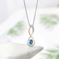 thumbnail image 4 of Gem Stone King 0.67 Ct London Blue Topaz E-F Lab Grown Diamond 925 Silver and 10K Yellow Gold Infinity Pendant, 4 of 4