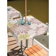 thumbnail image 2 of Outdoor Tablecloths with Umbrella Hole & Zipper, Geometric Flower 54x54 Inch Square Tablecloths, Vintage Country Floral Pink Green on Linen Waterproof Table Cloth, Patio/Pool/Picnic Table Covers, 2 of 8