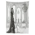 thumbnail image 3 of Ambesonne Teen Room Tablecloth Rectangular Table Cover, Fashion Woman Victorian, 52"x70", Dark Grey and White, 3 of 4
