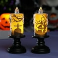 thumbnail image 4 of FEOLGEHLY 2 Pcs Halloween Pumpkin Candle Light, Halloween Snow Globe Candles Lighted Lamp, Flameless Candle Lihts LED Lamps Festival Decor Light for Halloween Party Table Centerpieces, 4 of 8