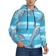 thumbnail image 2 of Fotbe Men's Hoodie with Dolphin Pattern - Kangaroo Pocket Pullover Hooded Sweatshirt, Perfect for Daily Wear, Travel, and Home-Medium, 2 of 7