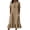 Khaki, variant on Women's Henley Button Midi Dresses Short Sleeve Ruffle Hem with Pockets Loose Fit Stand Collar Casual Daily Summer Casual Dresses