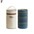 thumbnail image 4 of Round Lunch Box Portable Insulated Lunch Container Set Steel Box Q7R3 U7E6, 4 of 8