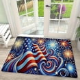 thumbnail image 5 of American Flag Stars Patriotic 4th of July Doormat Memorial Day Independence Door Mat Floor Mat Non Slip Rubber Backing Seasonal Entryway Kitchen Home Decoration, 5 of 6