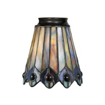 Meyda Lighting 4"W Tiffany Jeweled Peacock Fan Light Shade